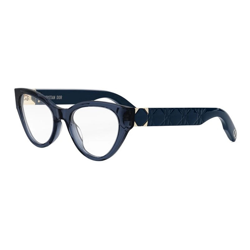 Dior Dior Eyeglasses Cat Eye Full Rim, Shiny Blue Frame and Clear Demo Lens Lens LADY95.22OB1I3000