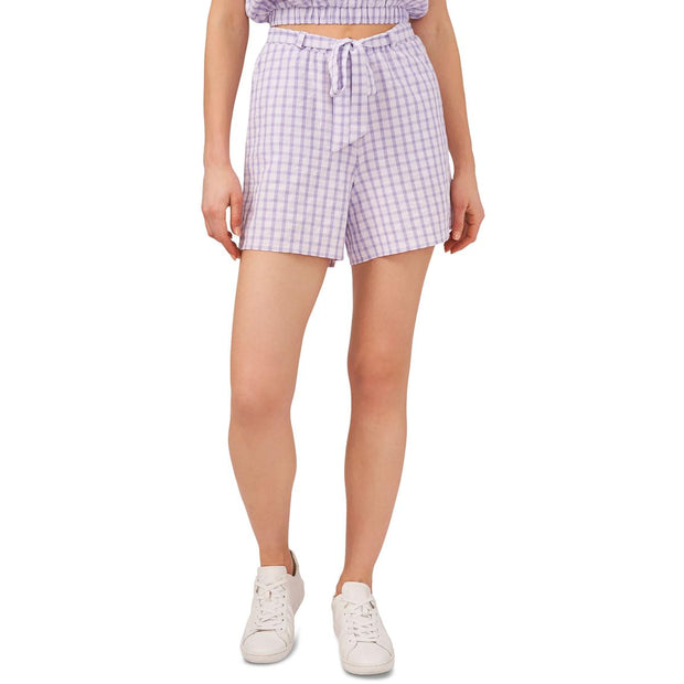 Womens Drawstring Checkered Casual Shorts