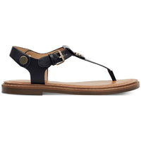 Bennia Womens Embellished Faux Leather Thong Sandals