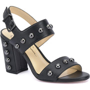 Madrie Womens Studded Leather Block Heels