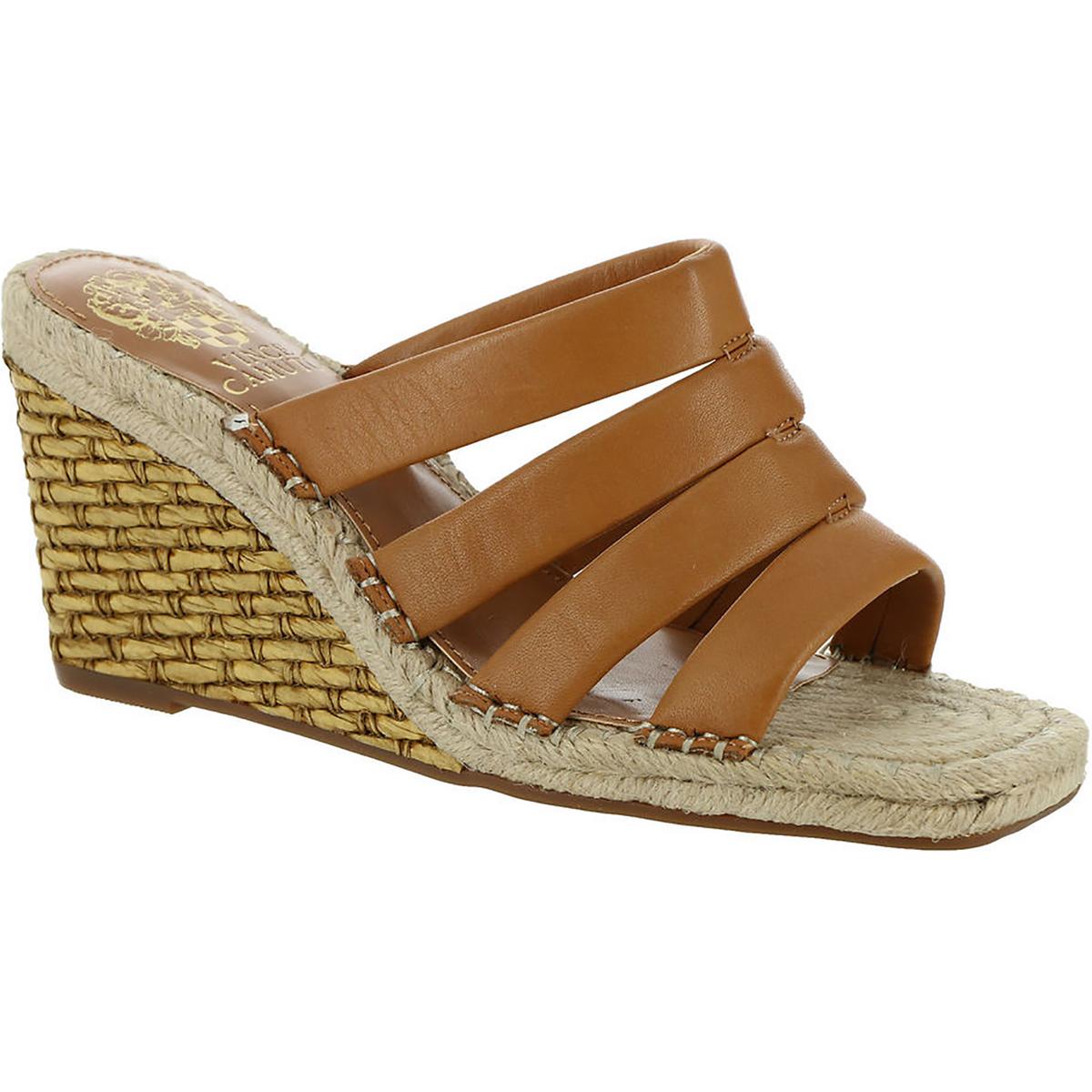 Molisana Womens Leather Slip On Espadrilles Cognac