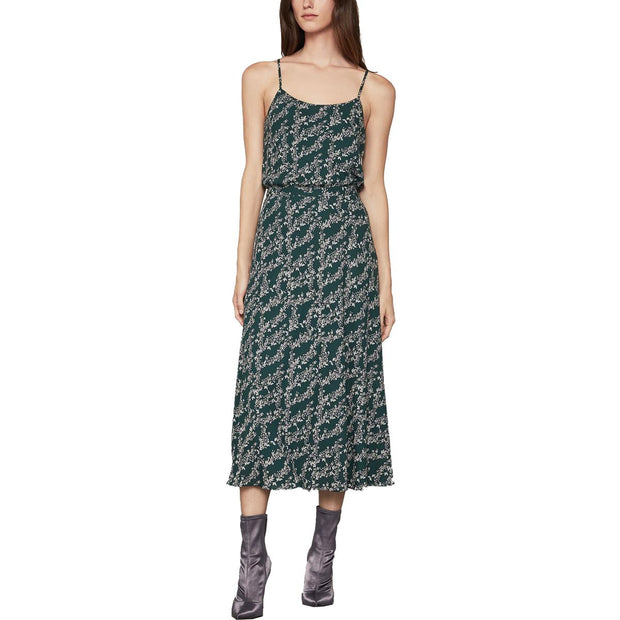 Womens Woven Floral Print Midi Skirt