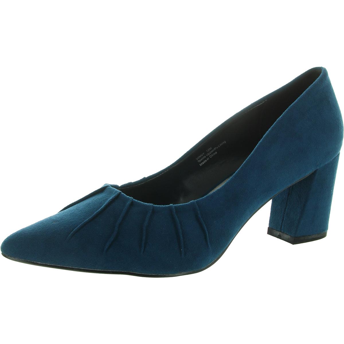 Vinnie Womens Pointed Toe Slip On Block Heels