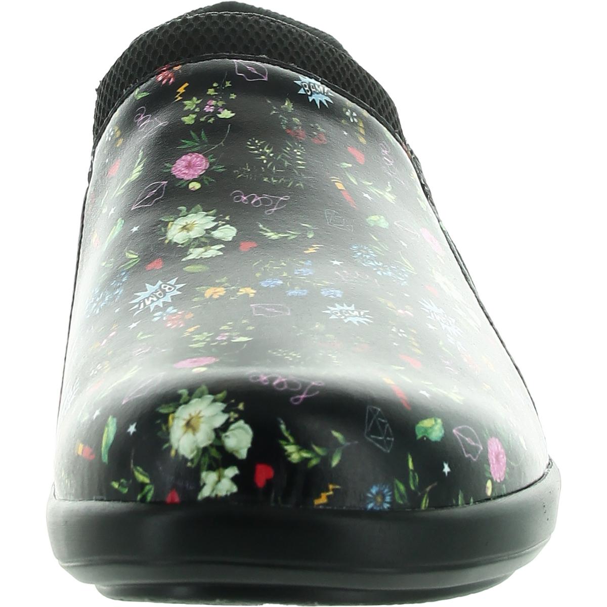 Womens Floral Print Man Made Flat Shoes