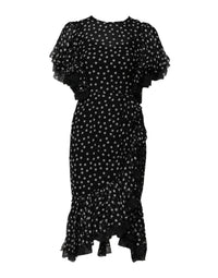 Dolce & Gabbana Black White Lace Polka Dot Chiffon Women's Dress