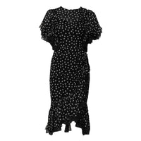 Dolce & Gabbana Black White Lace Polka Dot Chiffon Women's Dress
