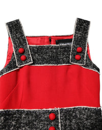 Dolce & Gabbana Red Wool Sleeveless A-line Flared Mini Women's Dress