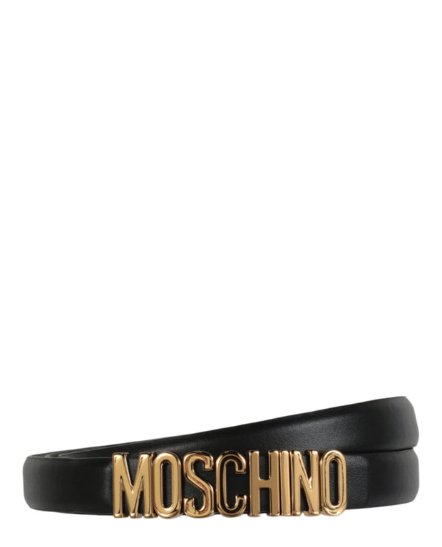Moschino Womens Leather Logo Belt