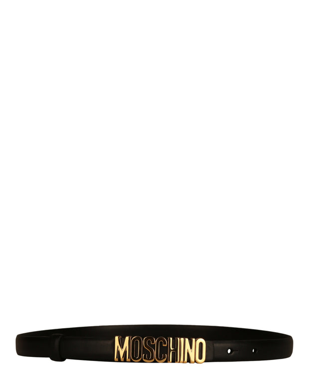 Moschino Womens Leather Logo Belt