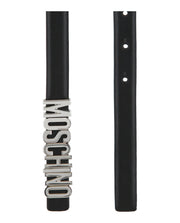 Moschino Womens Thin Leather Logo Belt