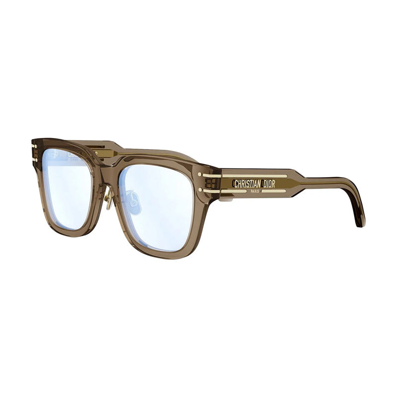 Dior Eyeglasses Square Full Rim, Crystal Beige Frame and Clear Demo Lenses Lens DIORSIGNATUREOS5F55BB