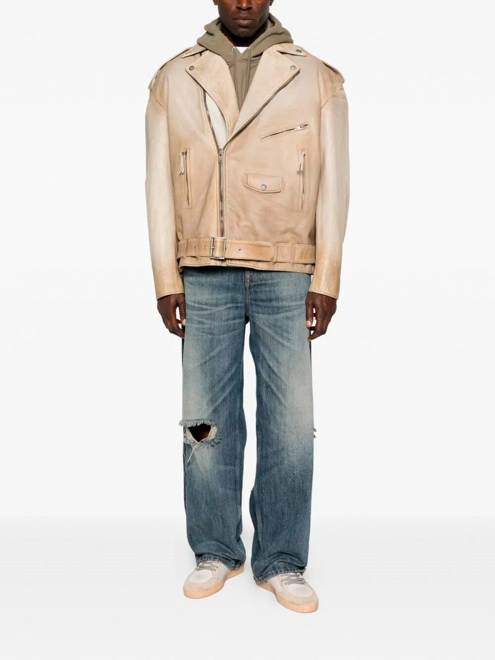 Golden Goose Men `Journey` Leather Jacket