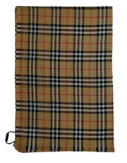 New Burberry Classic Gauze Vintage Brown Checker Wool Silk Scarf
