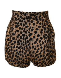 Dolce & Gabbana Brown Leopard High Waisted Hot Pants Women's Shorts