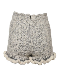 Dolce & Gabbana Metallic Bouclé Knit Cashmere Ruffled Women's Shorts