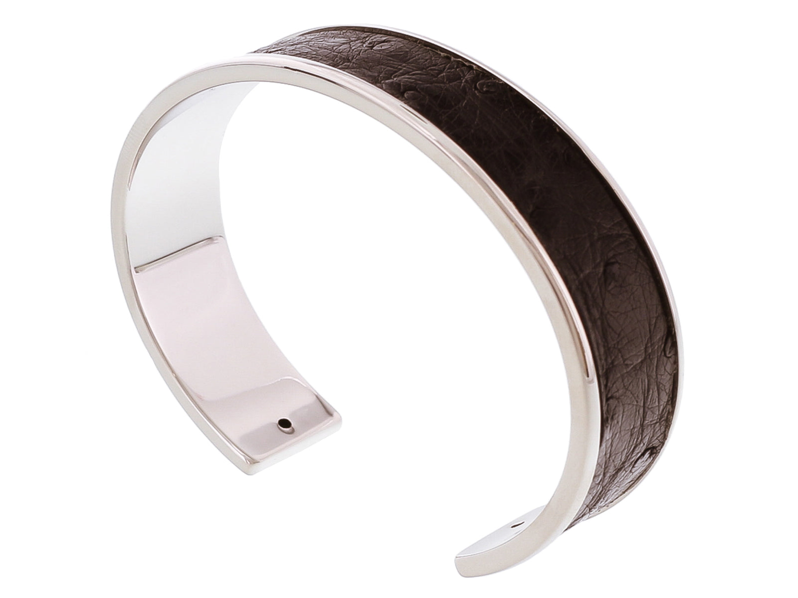 Stamerra MEMAN STRUZZO ANR Black/Silver Genuine Ostrich Bracelet