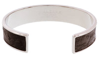 Stamerra MEMAN STRUZZO ANR Black/Silver Genuine Ostrich Bracelet