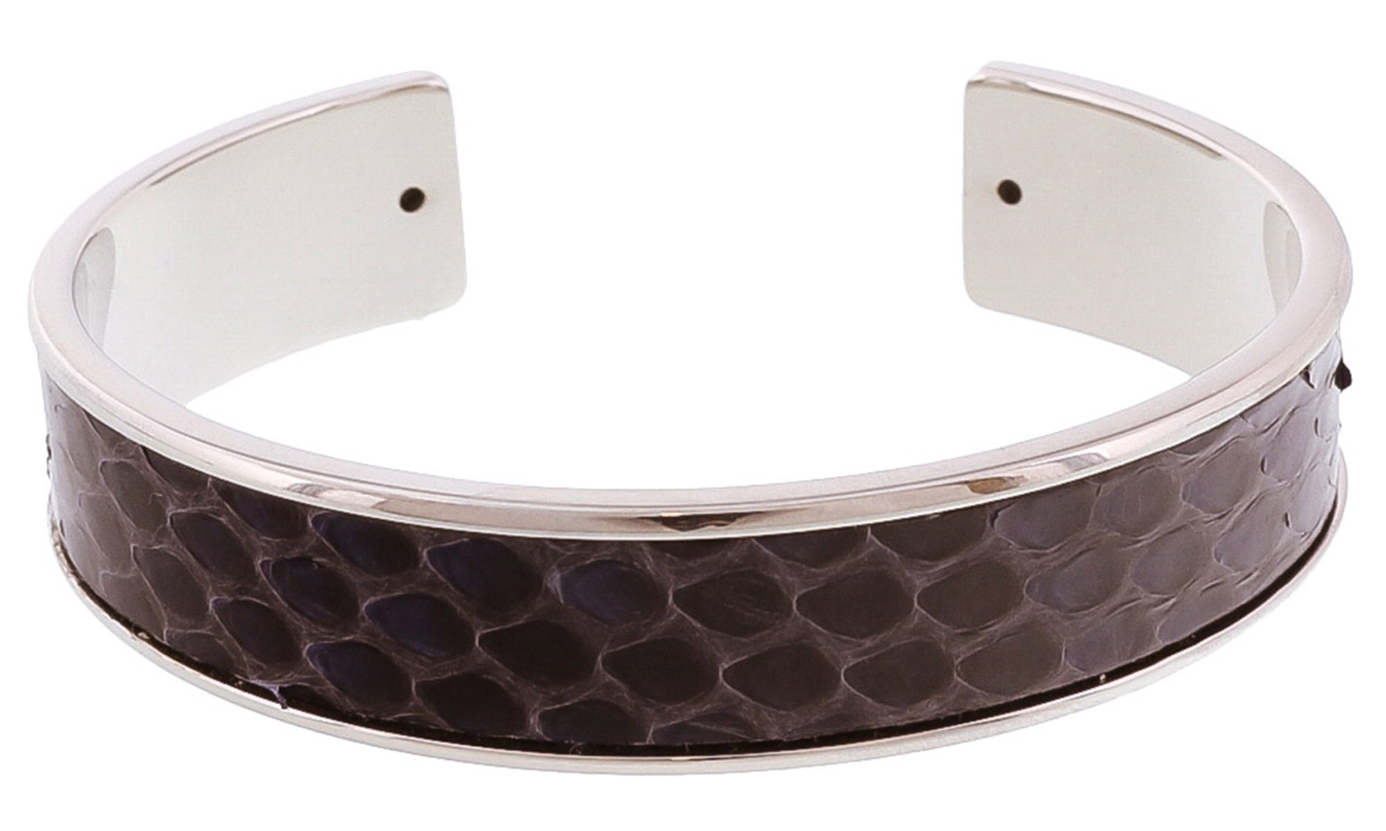 Stamerra MEMAN PITTONE AMAR Navy/Silver Genuine Python Bracelet