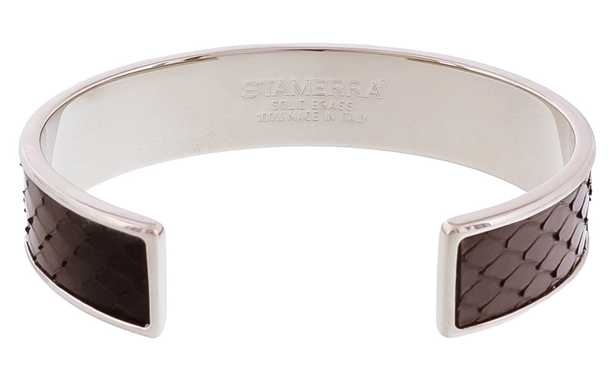 Stamerra MEMAN PITTONE ANR Black/Silver Genuine Python Bracelet