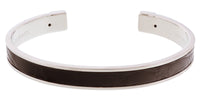 Stamerra PICCOLO CROCCO ANR Black/Silver Genuine Crocodile Bracelet