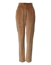 Dolce & Gabbana Brown Cotton Corduroy Tapered Women's Pants