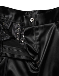 Dolce & Gabbana Black Lace Details High Waist Skinny Women's Pants
