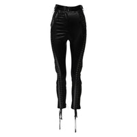 Dolce & Gabbana Black Lace Details High Waist Skinny Women's Pants