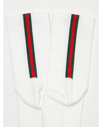 Gucci Stripe Detail Crew Socks Kids White