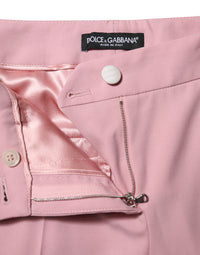 Dolce & Gabbana Pink Wool High Waist Tapered Women's Pants
