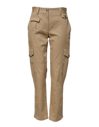 Dolce & Gabbana Beige Mid Waist Cargo Tapered Women's Pants