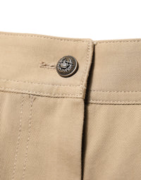 Dolce & Gabbana Beige Mid Waist Cargo Tapered Women's Pants