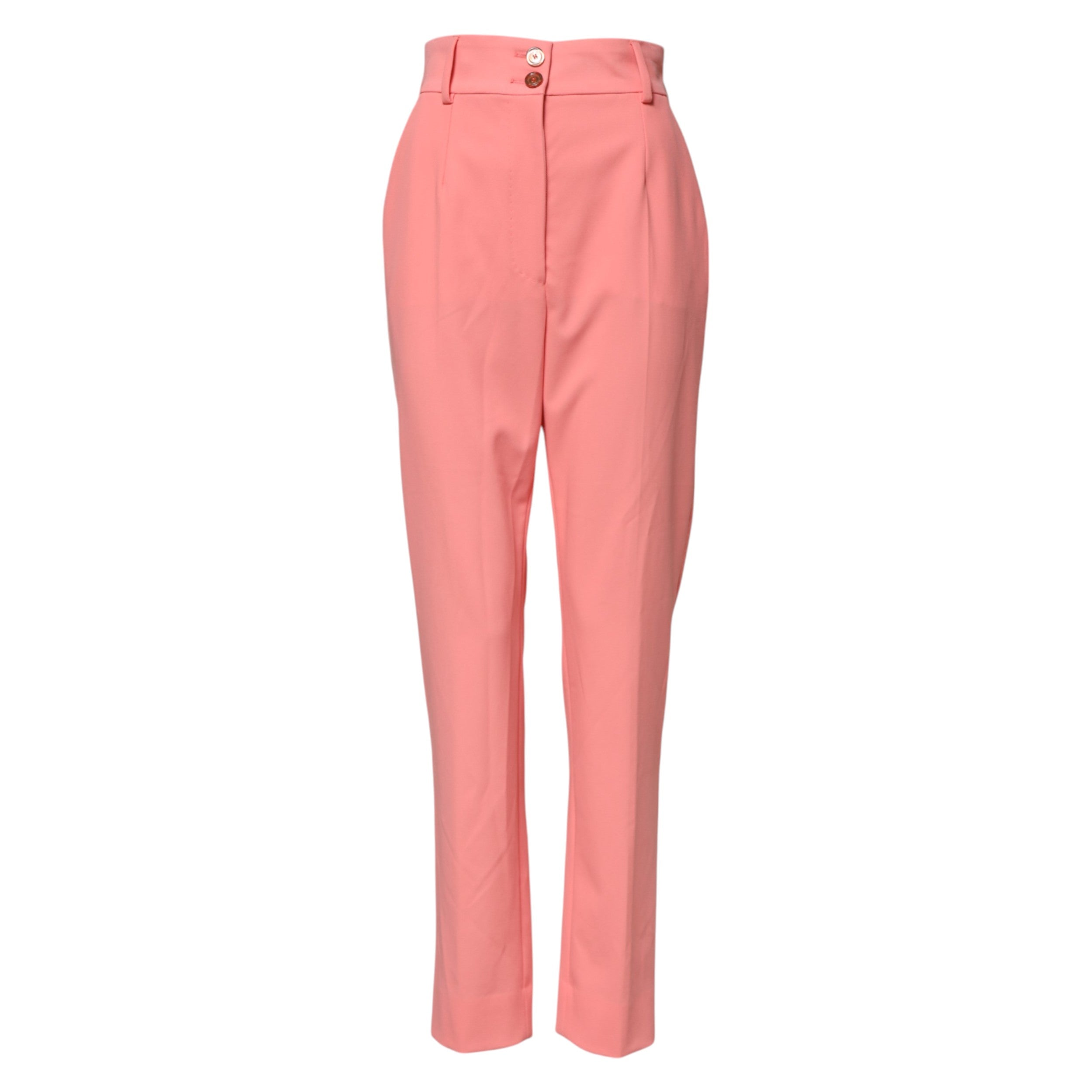 Dolce & Gabbana Pink High Waist Tapered Dress Women's Pants