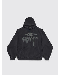 Balenciaga LogoPrint Hoodie Oversized Fit Men Black Sweatshirts & Hoodies Regular S Black