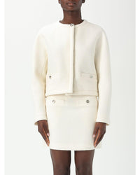 Gucci Tweed Skirt Suit Jacket Women White 10 White