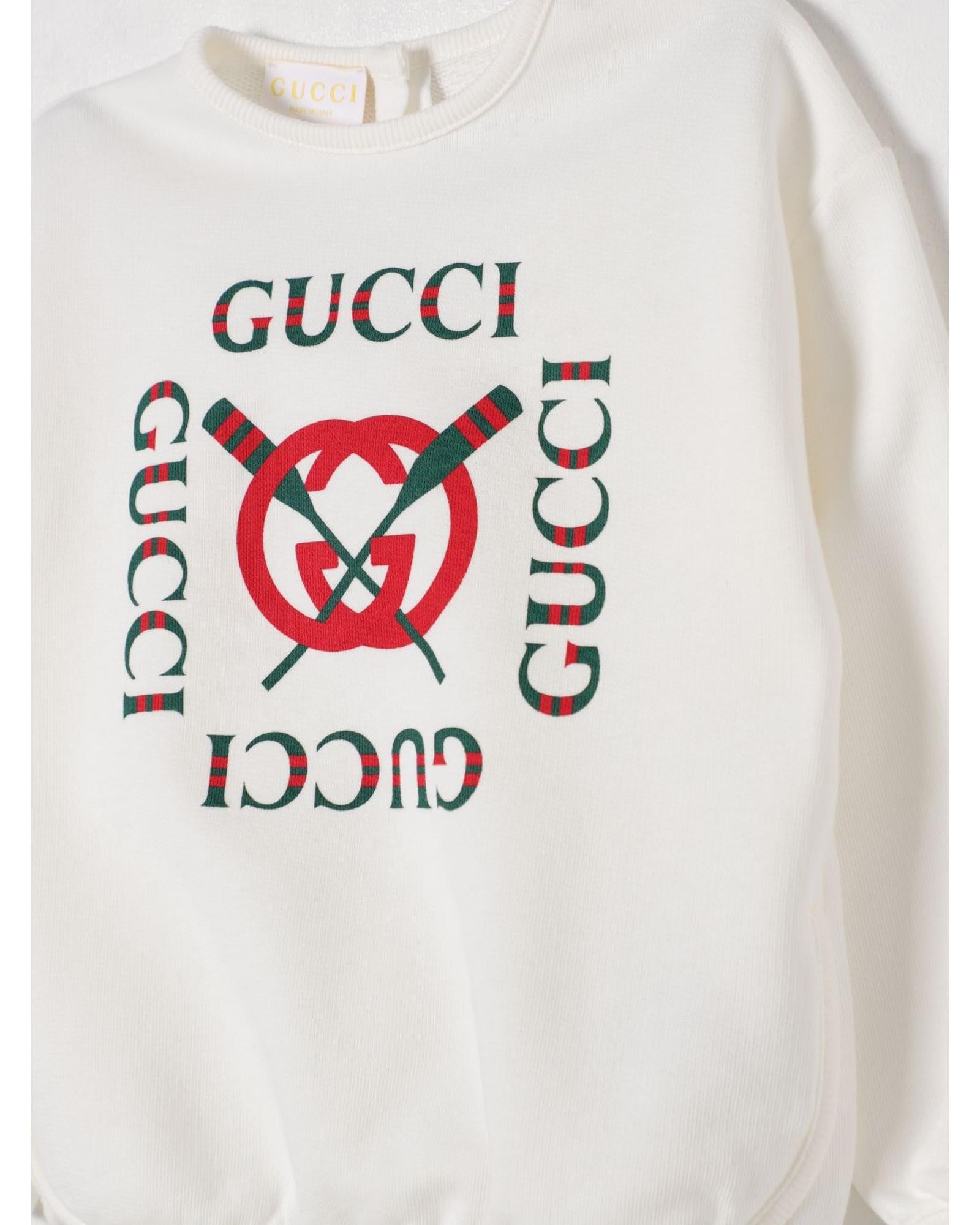 Gucci Kids Oars Logo Sweatshirt White Cardigans