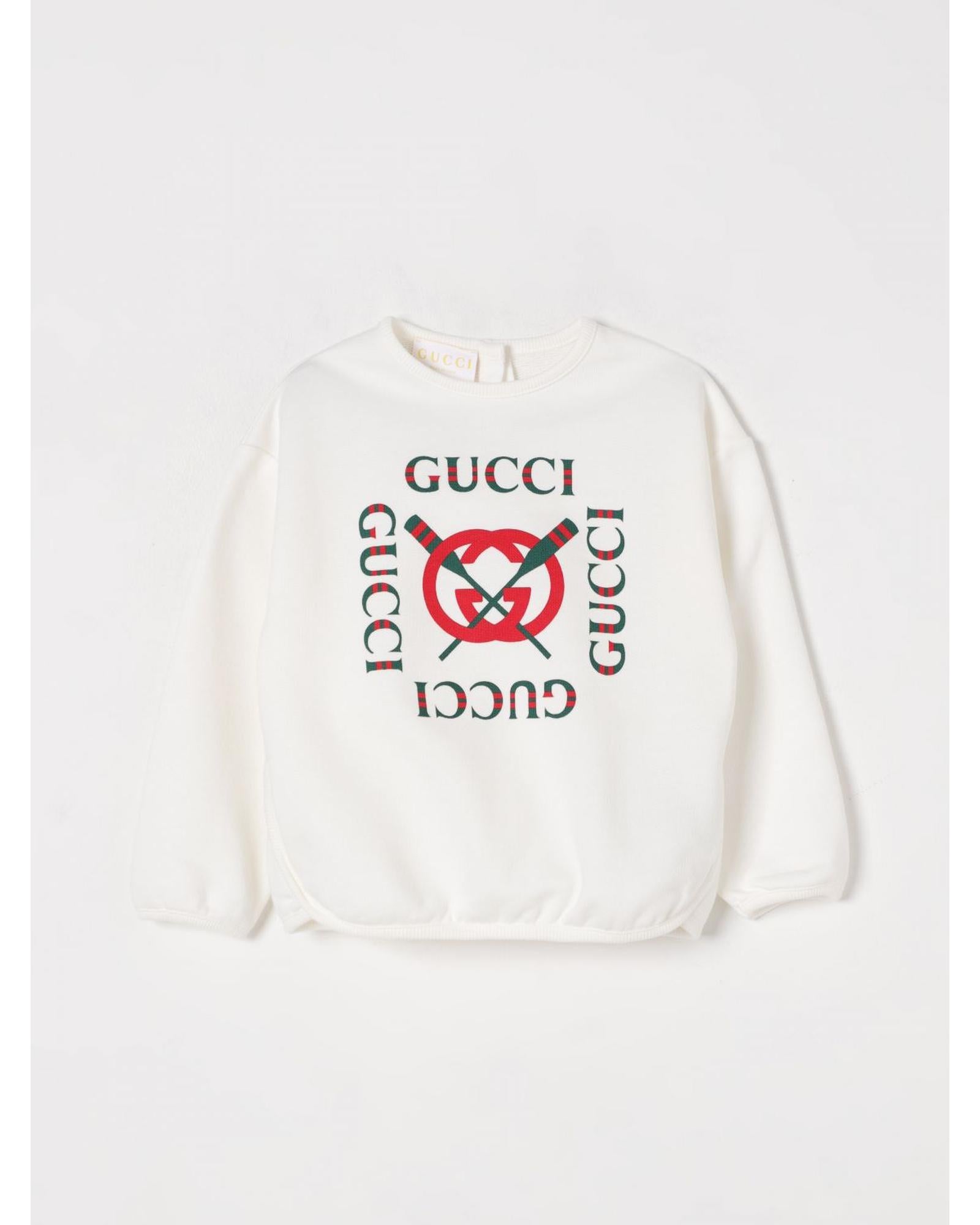 Gucci Kids Oars Logo Sweatshirt White Cardigans 2T White