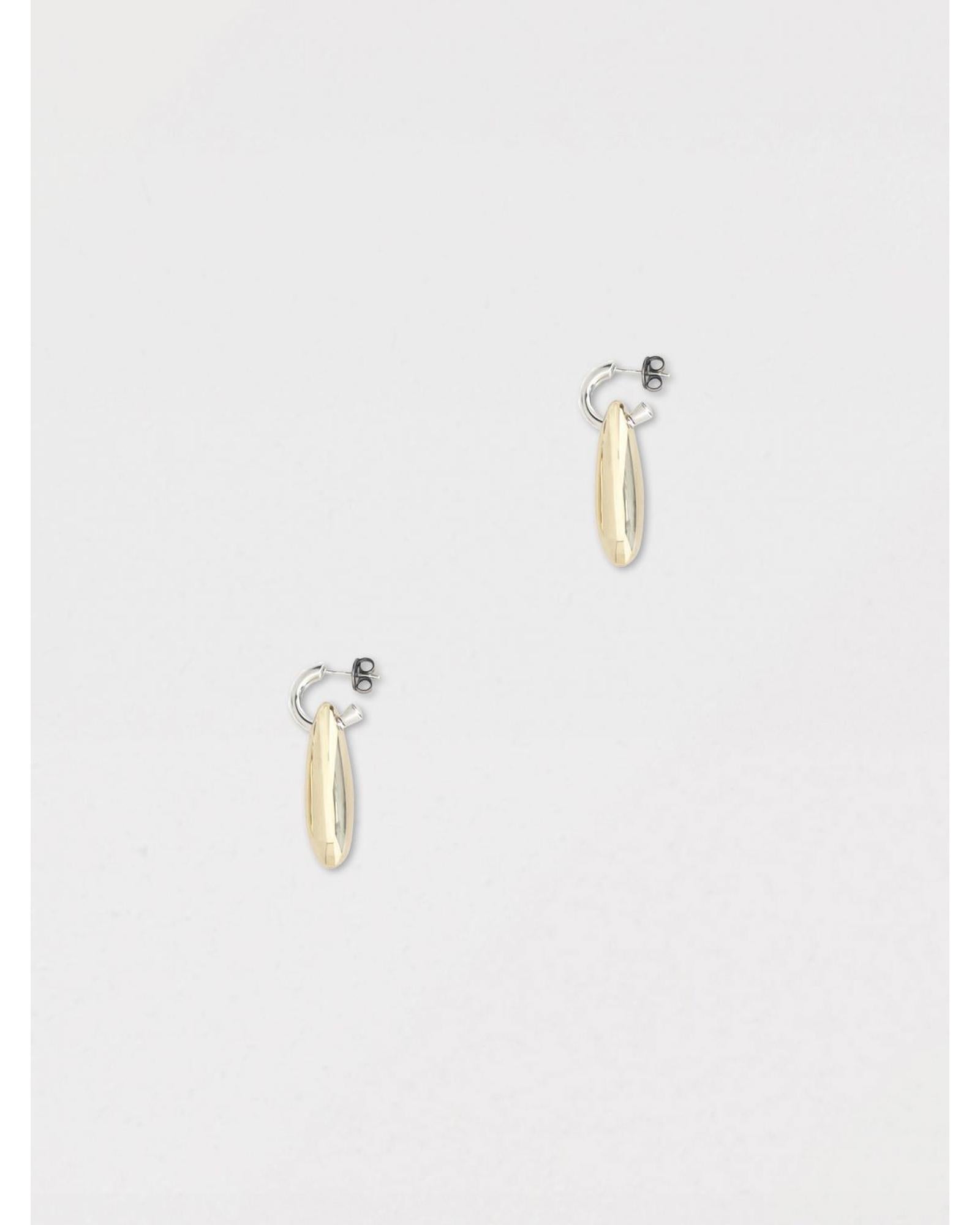Bottega Veneta Oval Drop Earrings Women Silver Jewelry