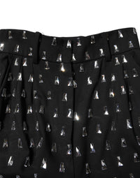 Dolce & Gabbana Black Crystal Embellished Wide Leg Women's Pants