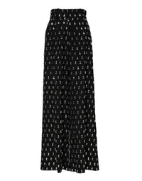 Dolce & Gabbana Black Crystal Embellished Wide Leg Women's Pants