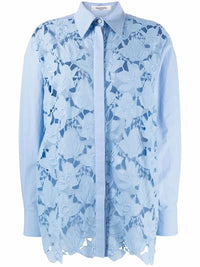 Valentino Garavani Long-Sleeve Lace Shirt 40 Lilac