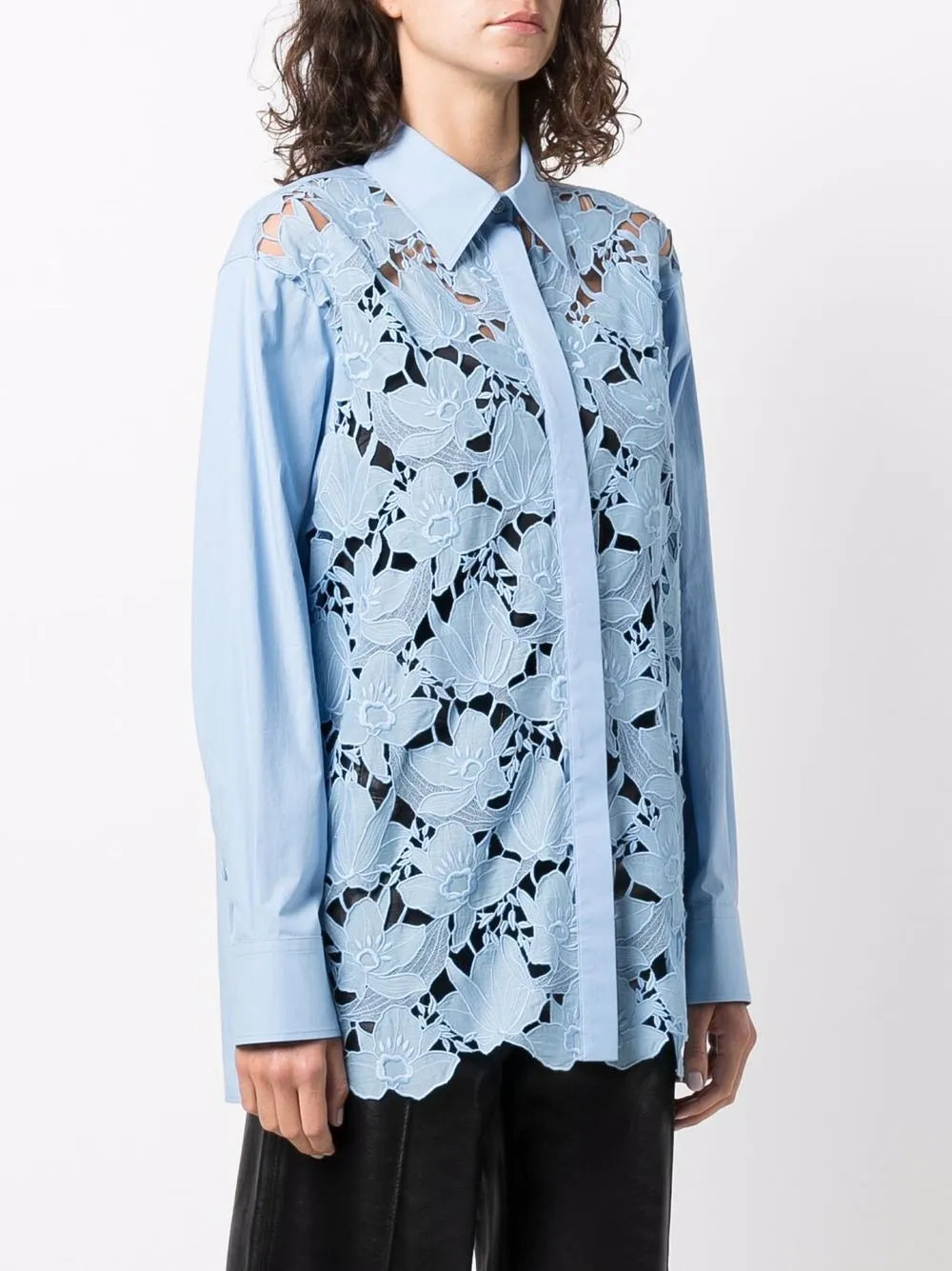 Valentino Garavani Long-Sleeve Lace Shirt