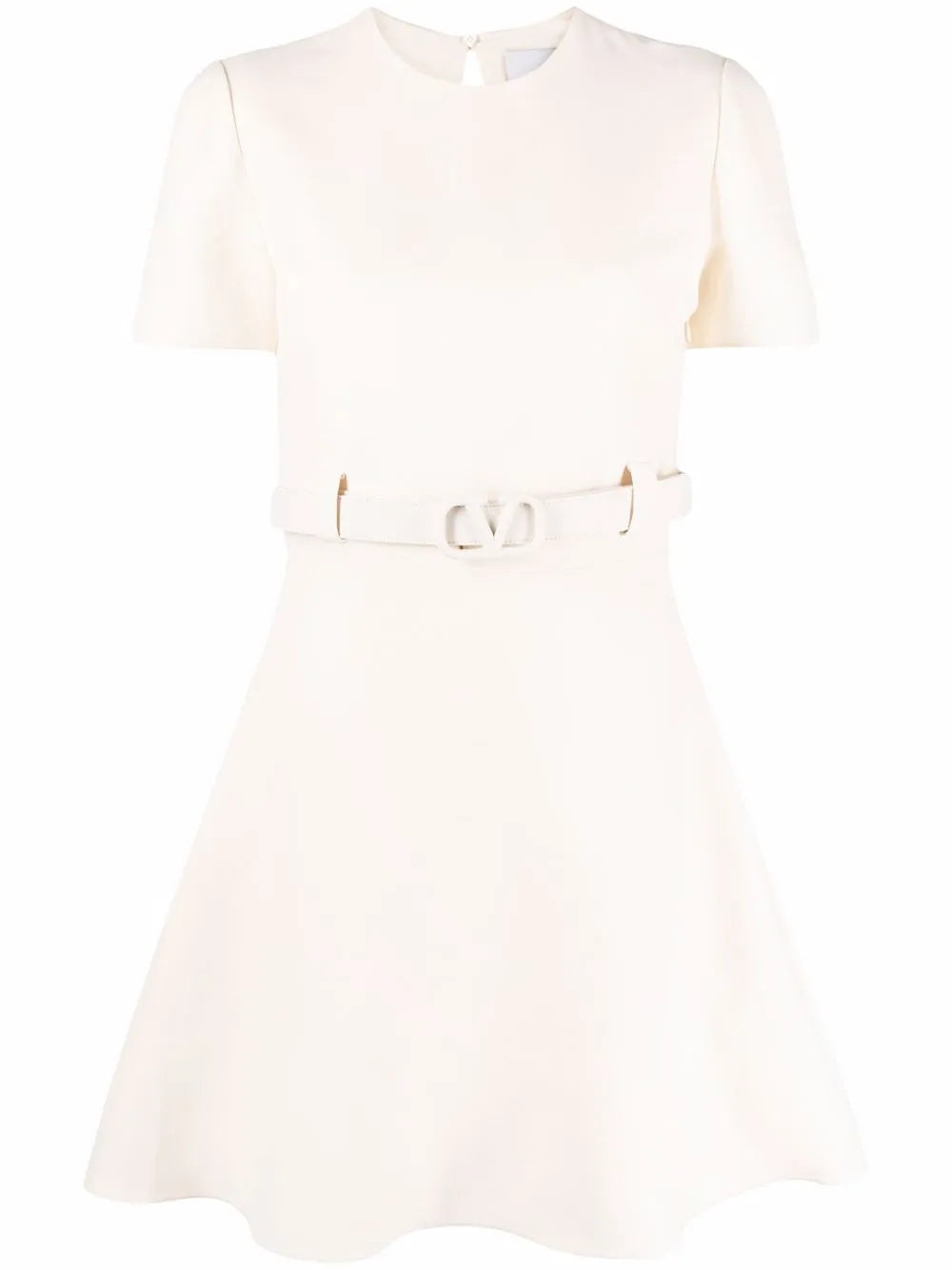 Valentino Garavani Vlogo Belted Dress 36 Ivory