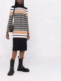 Valentino Garavani Logo-Pattern Striped Dress