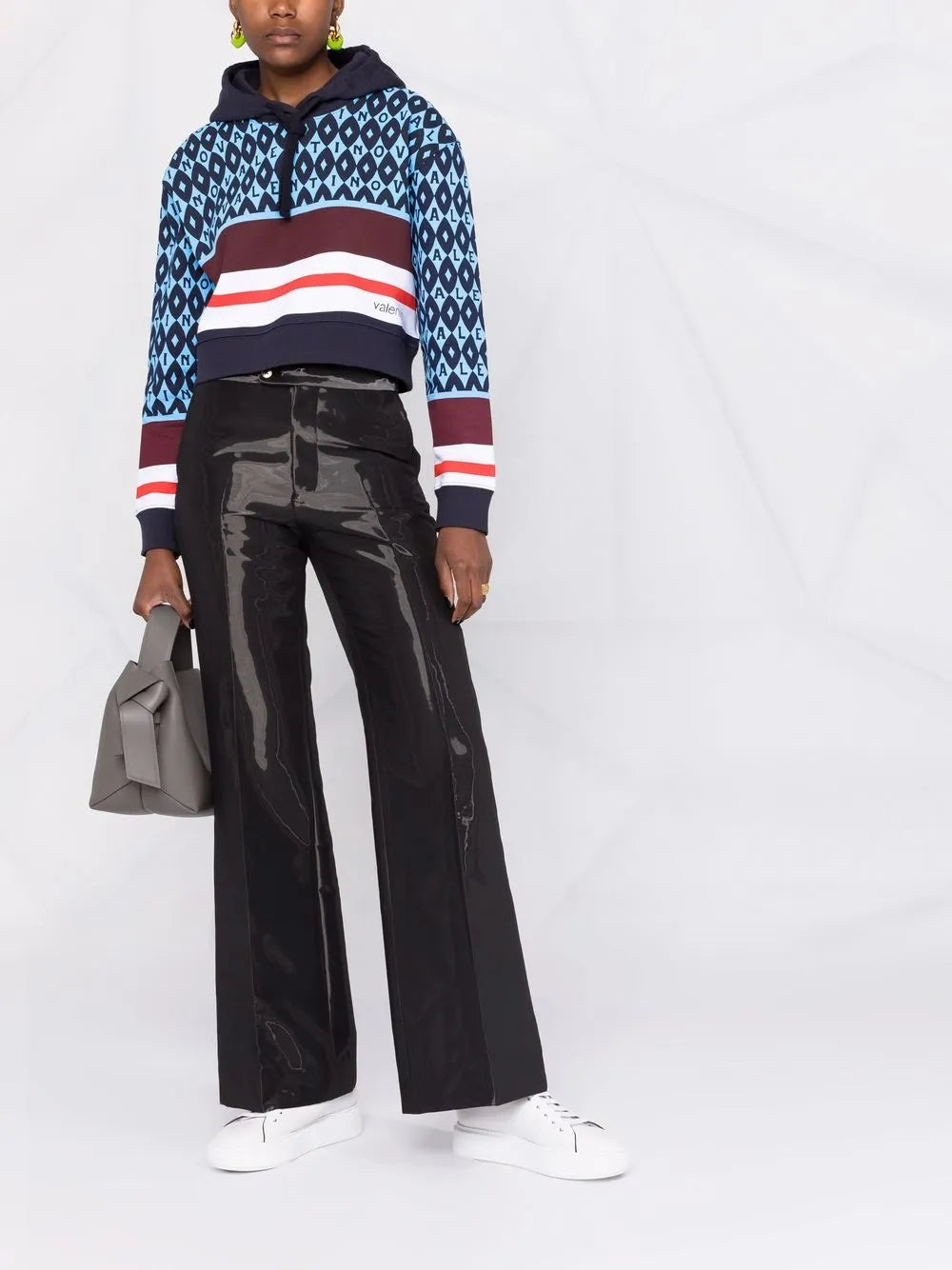 Valentino Garavani Logo-Print Striped Hoodie