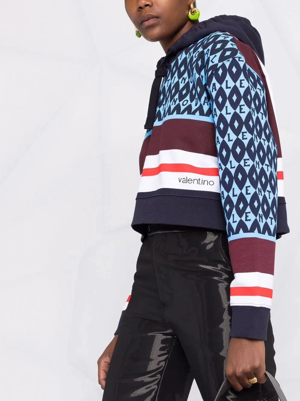 Valentino Garavani Logo-Print Striped Hoodie