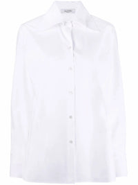 Valentino Garavani Oversized Pointed-Collar Button-Front Shirt