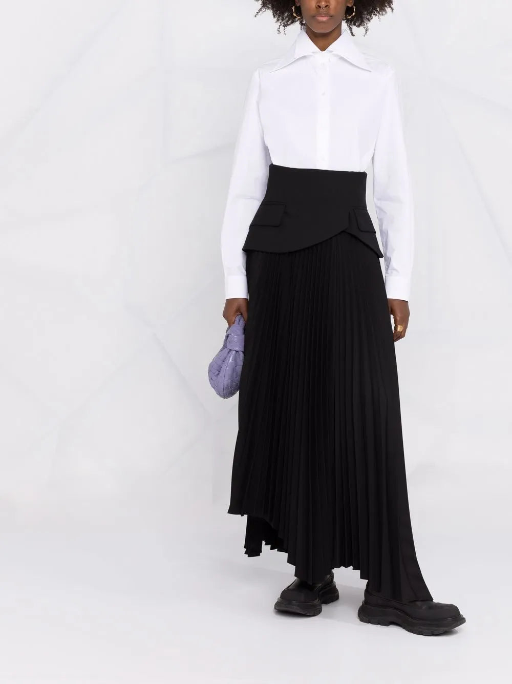 Valentino Garavani Oversized Pointed-Collar Button-Front Shirt