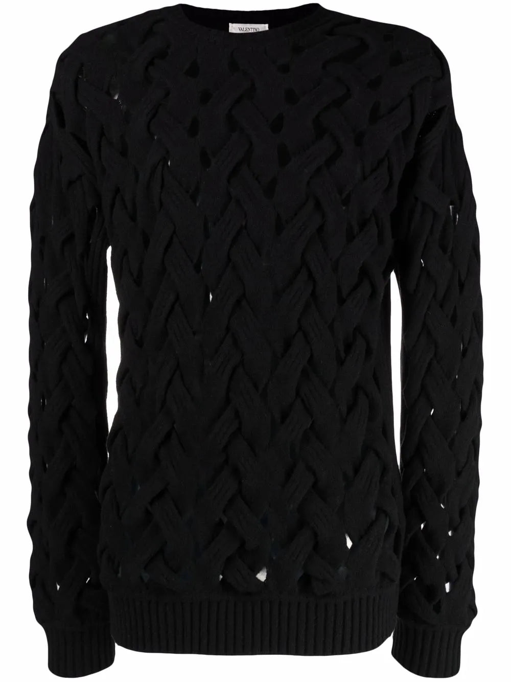 Valentino Garavani Woven Knitted Crew-Neck Jumper