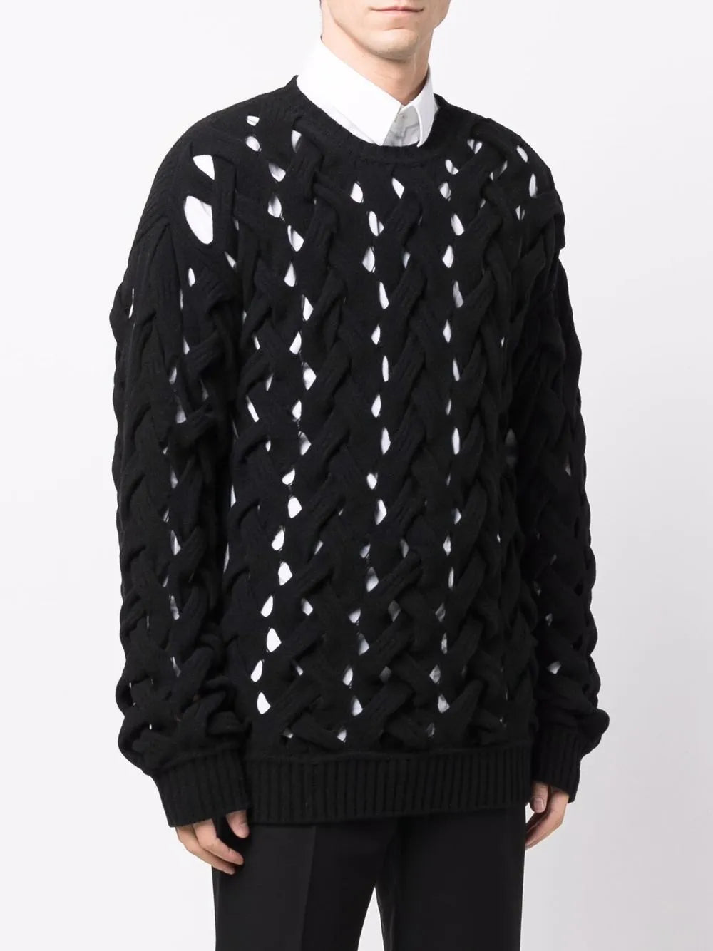 Valentino Garavani Woven Knitted Crew-Neck Jumper