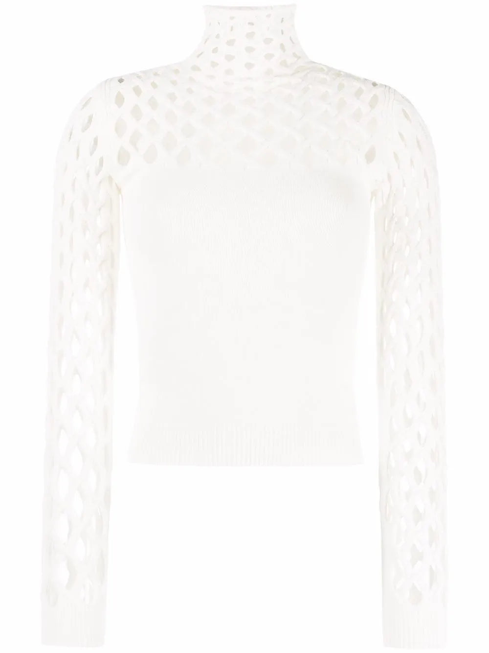 Valentino Garavani Open-Knit Roll-Neck Top